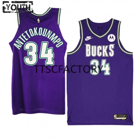 NBA Milwaukee Bucks Trikot Giannis Antetokounmpo 34 Nike 2022-23 Classic Edition Lila Swingman - Kinder